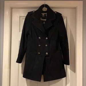 Charcoal gray Guess military coat